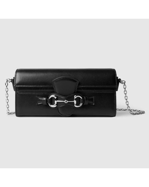 Gucci Black Wallet On Chain With Horsebit