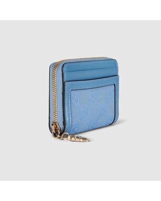Gucci Blue Luce Mini Zip Wallet