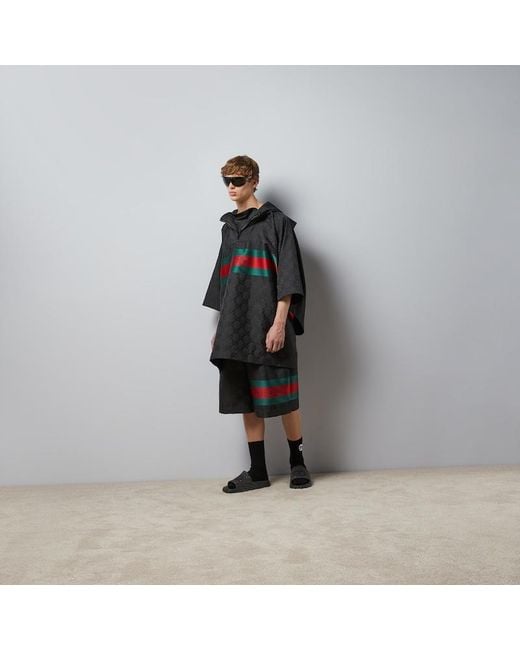 Cappotto In Nylon GG Jacquard di Gucci in Black da Uomo