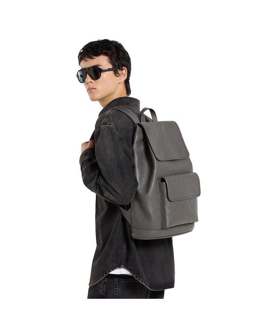 Gucci Gray Gg Emblem Medium Backpack for men