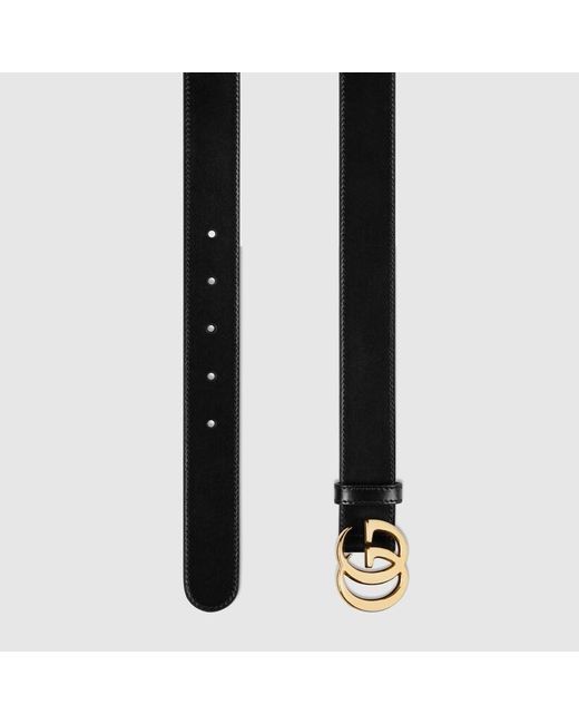 Gucci Black Gg Marmont Leather Belt for men