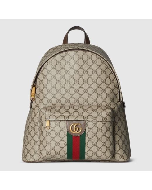 Gucci Brown Ophidia Medium Backpack, Gg Canvas for men