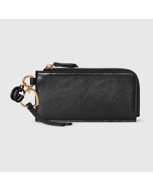 Gucci Black Card Case With Double G Charm