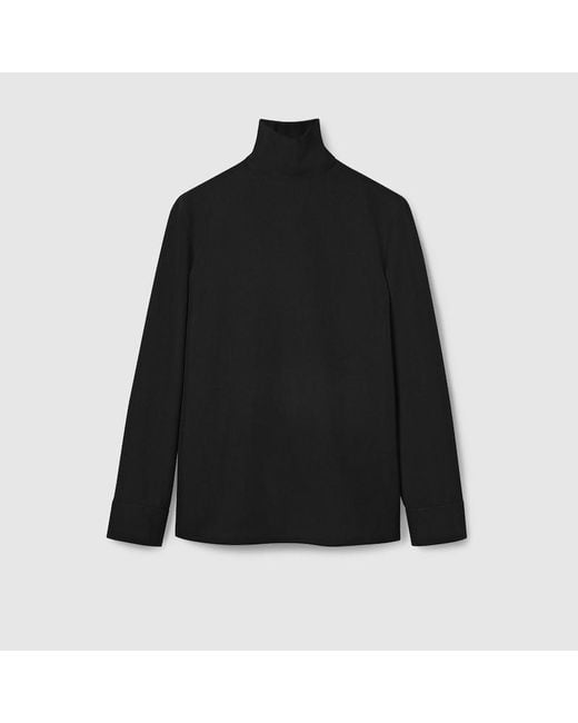 Gucci テクニカルパナマ シャツ, ブラック, ウェア Black