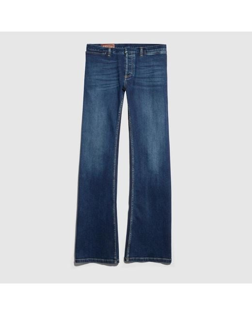 Gucci Blue Stretch Cotton Denim Pants for men