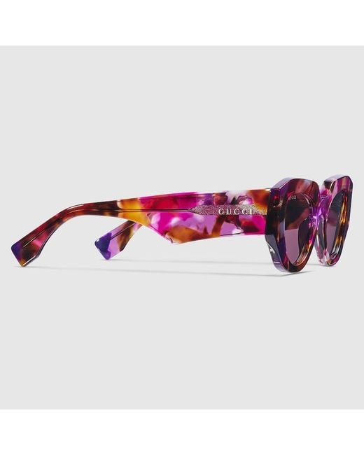 Lunettes De Soleil À Monture Œil-De-Chat Gucci en coloris Pink