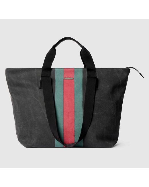 Gucci Black Positano Medium Tote Bag, Fabric for men