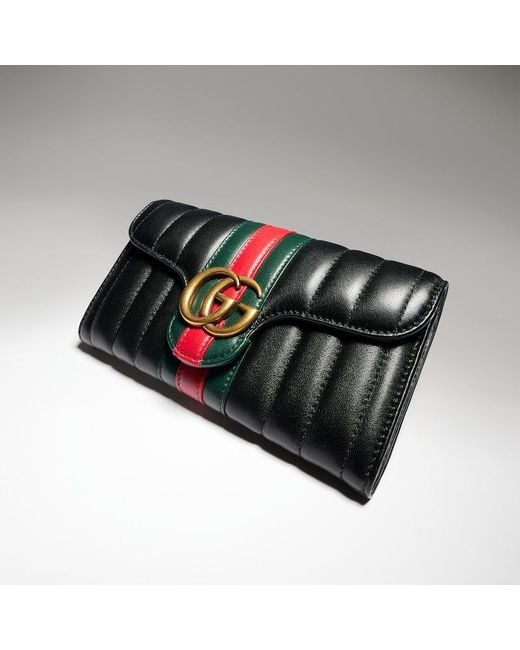 Gucci Black Gg Marmont Continental Wallet