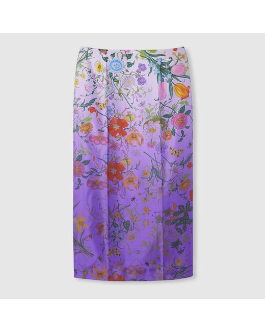 Gucci Purple Rock Aus Seidentwill Mit Print, Größe
