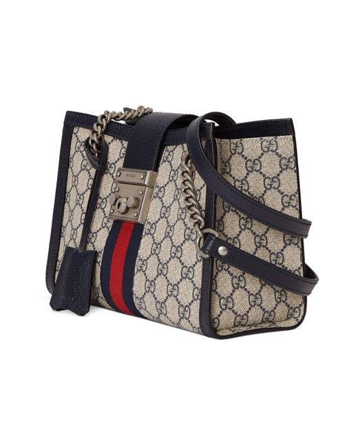 Gucci Canvas Padlock Small GG Shoulder Bag in Blue | Lyst
