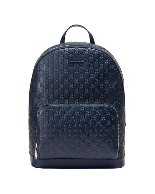 Gucci Blue Signature Leather Backpack for men