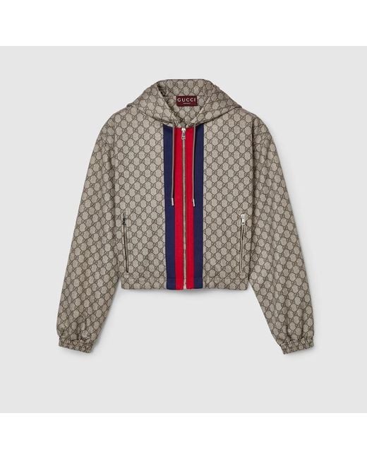 Gucci Gray GG Technical Jersey Zip Jacket