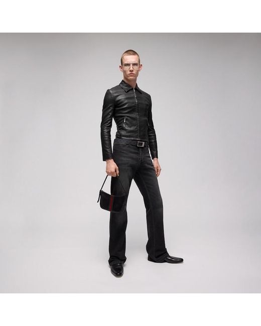 Gucci Black Reversible Belt With Rectangular Buckle, Size 100 for men