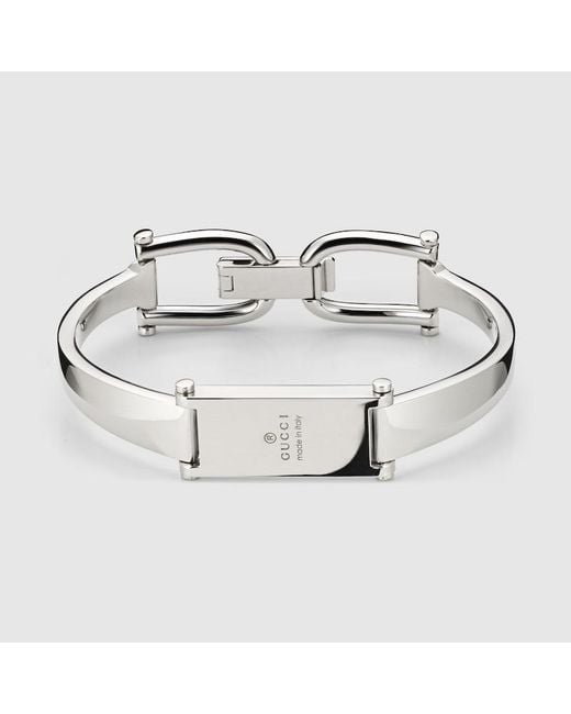 Gucci Metallic Stirrup Motif Bangle Bracelet