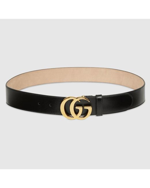 Gucci Black Flat Marmont Belt, Size 100 for men