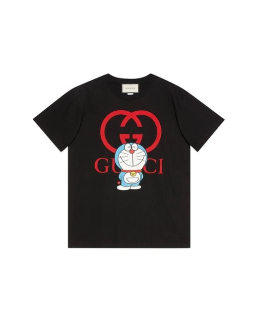 Camiseta de algodón Doraemon x Gucci de color Black