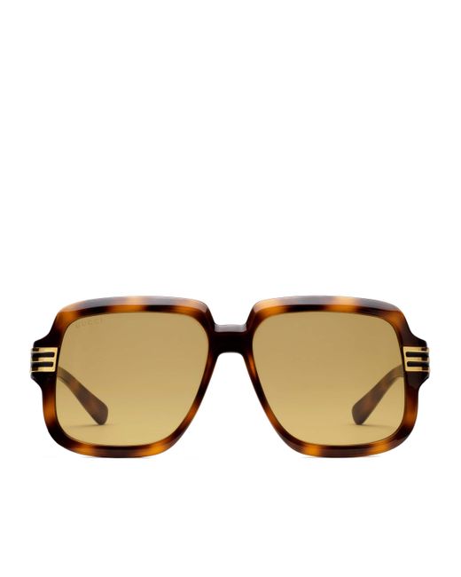 Gucci Sonnenbrille mit eckigem Rahmen in Brown für Herren