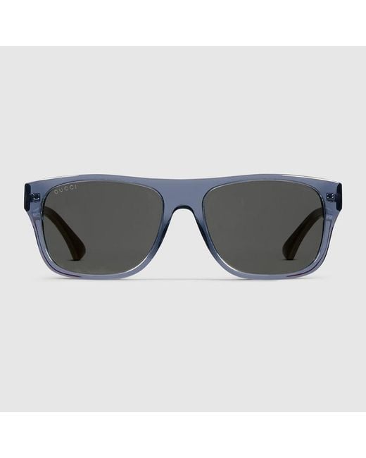 Gucci Gray Square Frame Sunglasses for men
