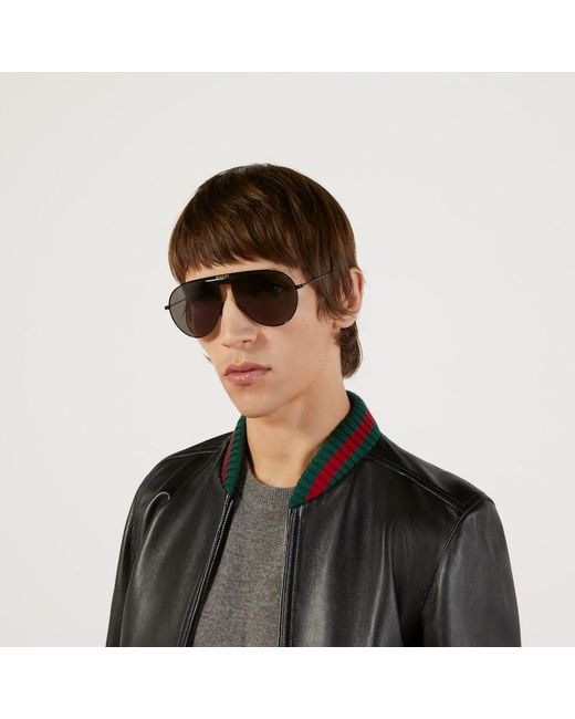 Gucci Sonnenbrille In Pilotenform in Gray für Herren