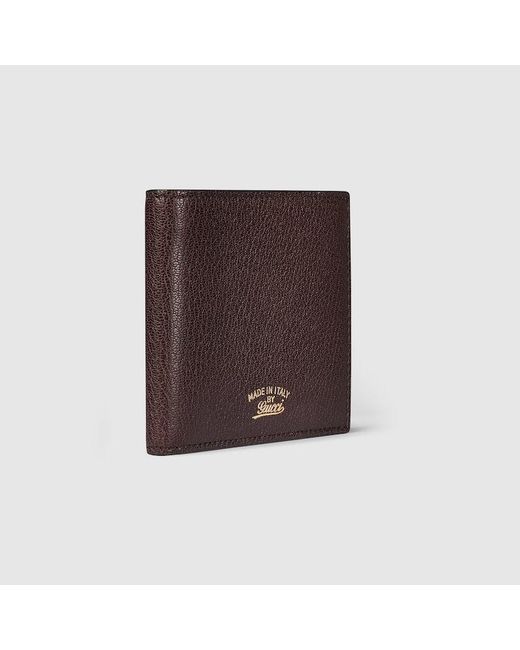 Gucci Brown Lira Bi-Fold Wallet, Leather for men