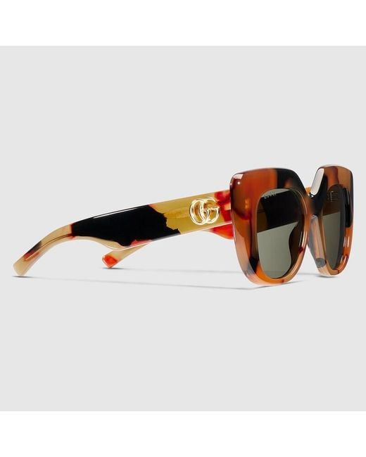Gucci Brown Square Frame Sunglasses