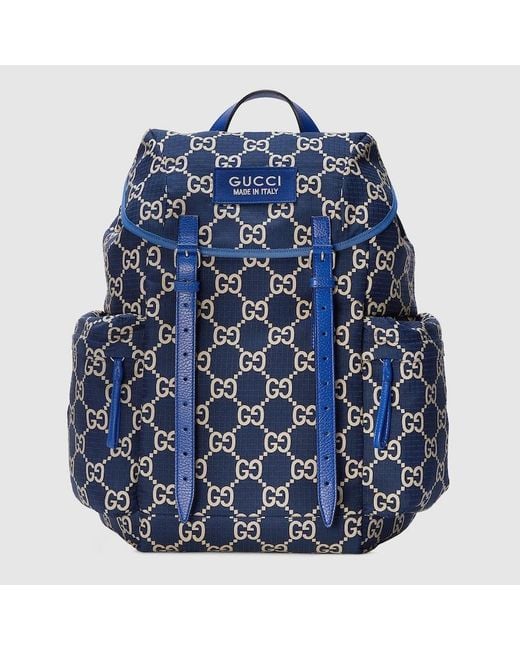 Gucci Blue Large GG Ripstop Backpack for men