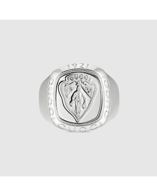Gucci Metallic Crest Signet Ring