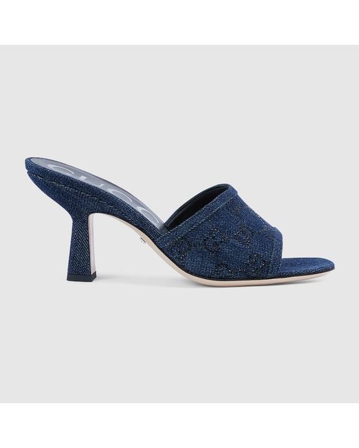 Gucci Blue GG Slide Sandal