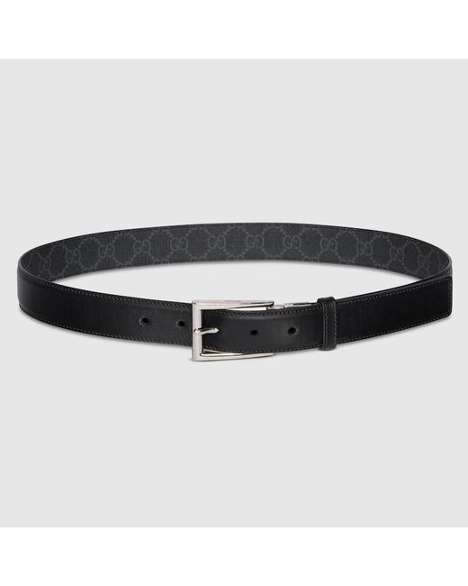 Gucci Blue Reversible Belt With Rectangular Buckle, Size 75, Leather for men
