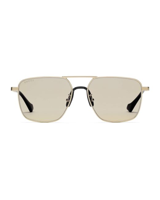 Gucci Sonnenbrille mit Rahmen im Navigator Stil in Metallic für Herren