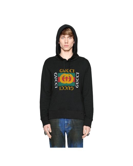 black gucci logo hoodie