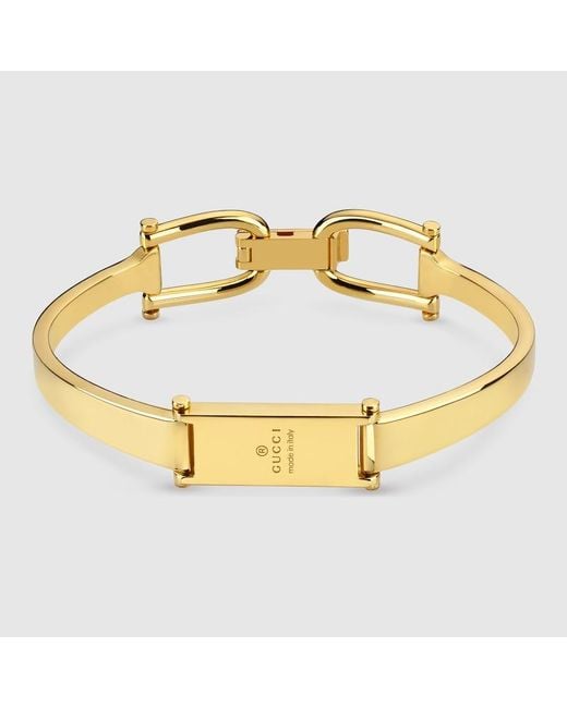 Gucci Metallic Stirrup Motif Bangle Bracelet