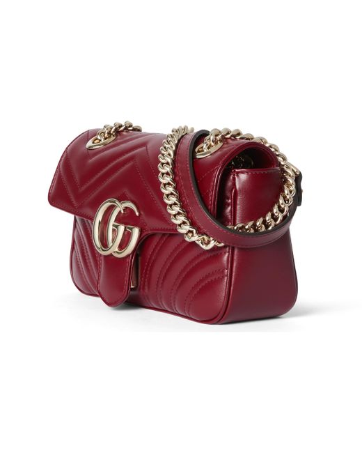 Gucci Red GG Marmont Mini Shoulder Bag