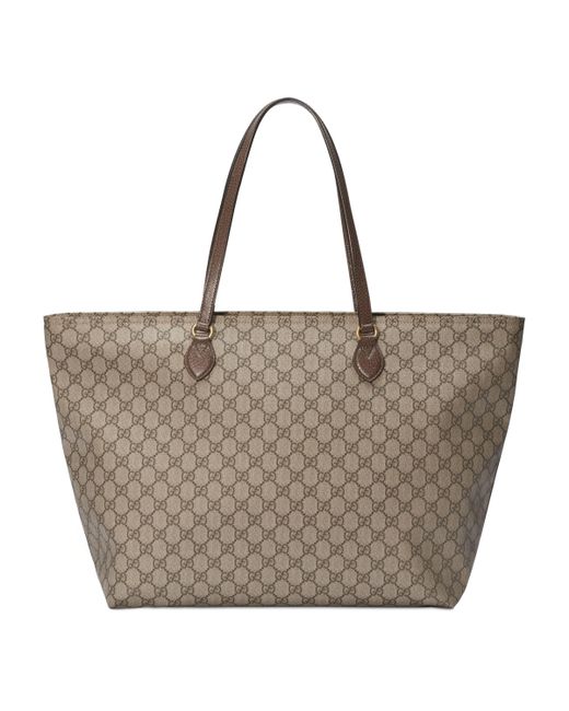 Gucci Brown Ophidia Medium Soft GG Supreme Canvas Tote Bag