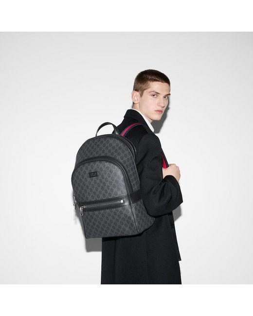 Gucci Black GG Backpack for men