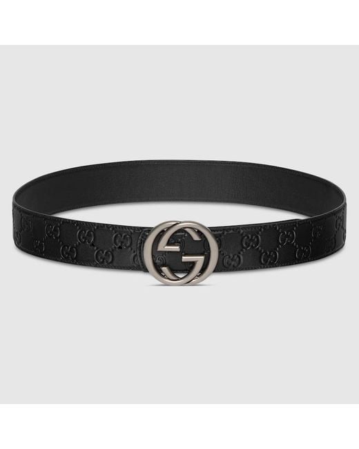 Gucci Black Reversible Belt With Interlocking G Buckle, Size 100 for men