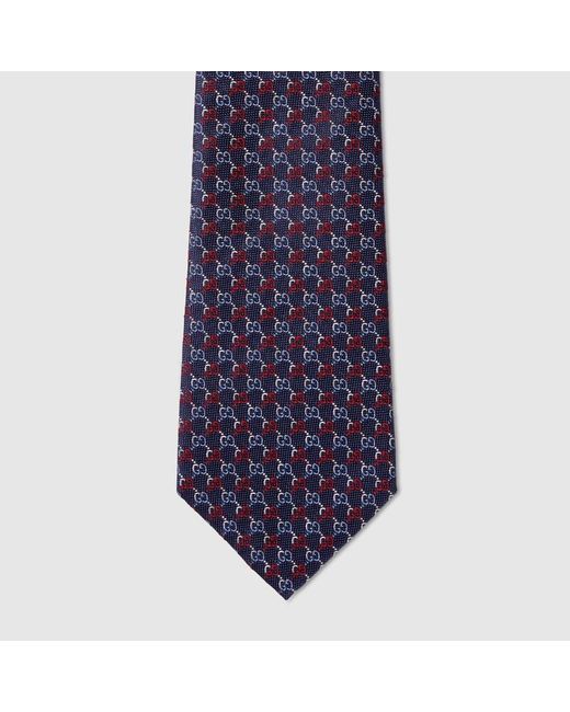 Gucci Purple Gg Silk Tie for men