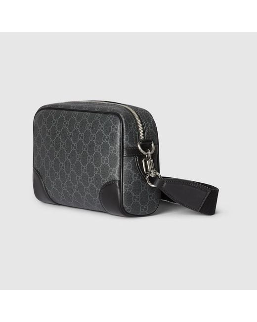 Gucci Black Gg Emblem Small Crossbody Bag, Gg Canvas for men