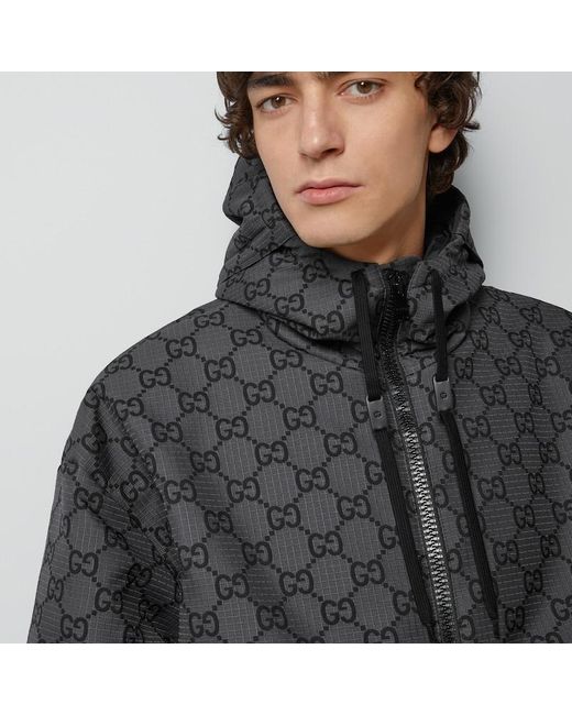 Gucci Gray GG Ripstop Nylon Jacket for men