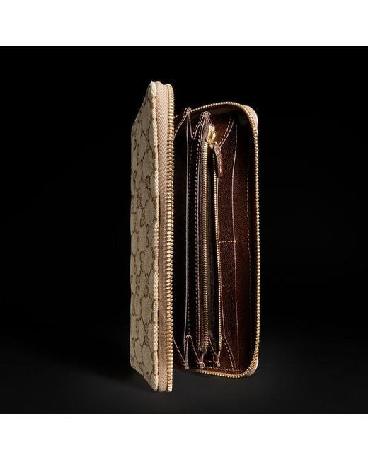 Gucci Natural Gg Marmont Zip Around Wallet