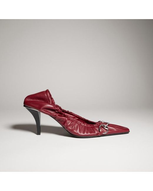 Gucci Red Vittoria Pump With Elastic, Uk