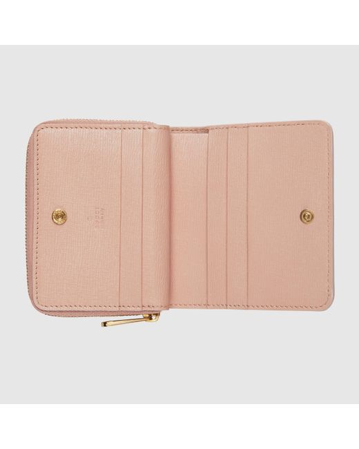 Gucci スクリプト ミニ ウォレット, ピンク, Leather Pink
