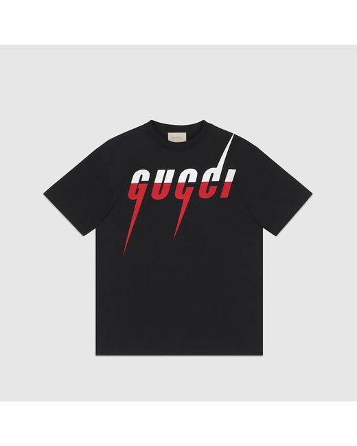 Gucci Black Brand-print Short-sleeved Cotton-jersey T-shirt for men