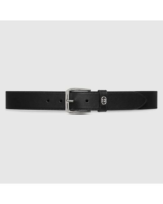 Cintura Con Dettaglio Incrocio GG di Gucci in Black da Uomo