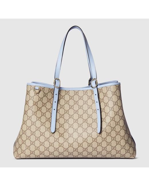 Gucci Natural Gg Emblem Large Tote Bag