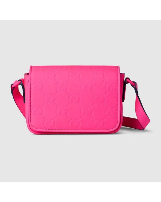 Gucci Pink GG Rubber-effect Super Mini Bag for men