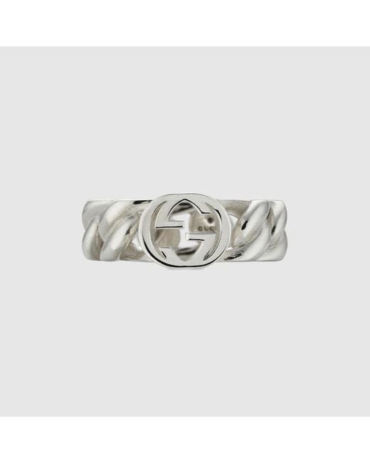 Gucci White Interlocking Ring