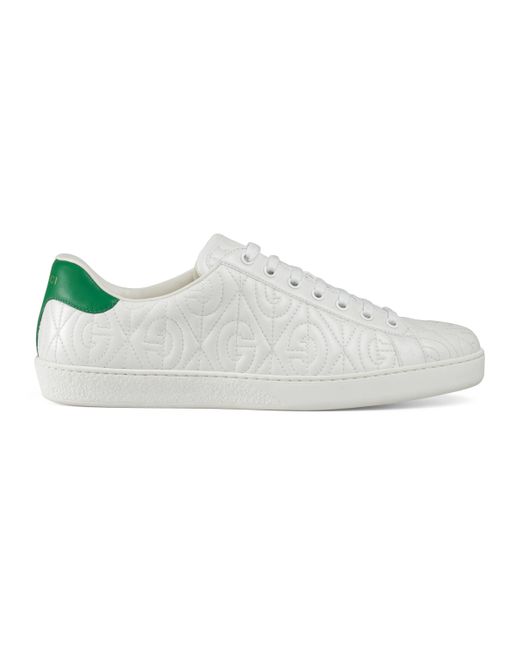Gucci Ace Herren-Sneaker mit G Rhombus in White für Herren