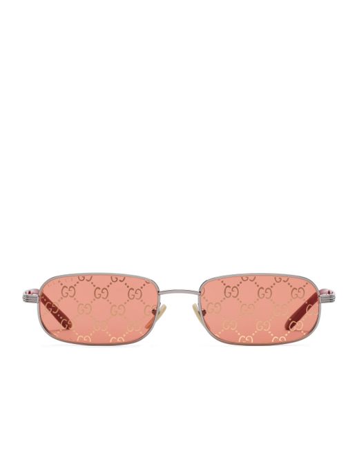 Gucci Pink Rectangular Frame Sunglasses for men