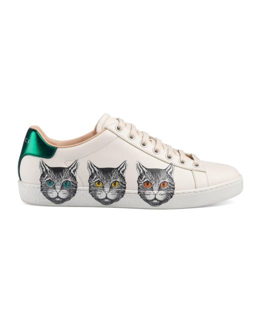 Sneaker Ace donna con Mystic Cat di Gucci in White